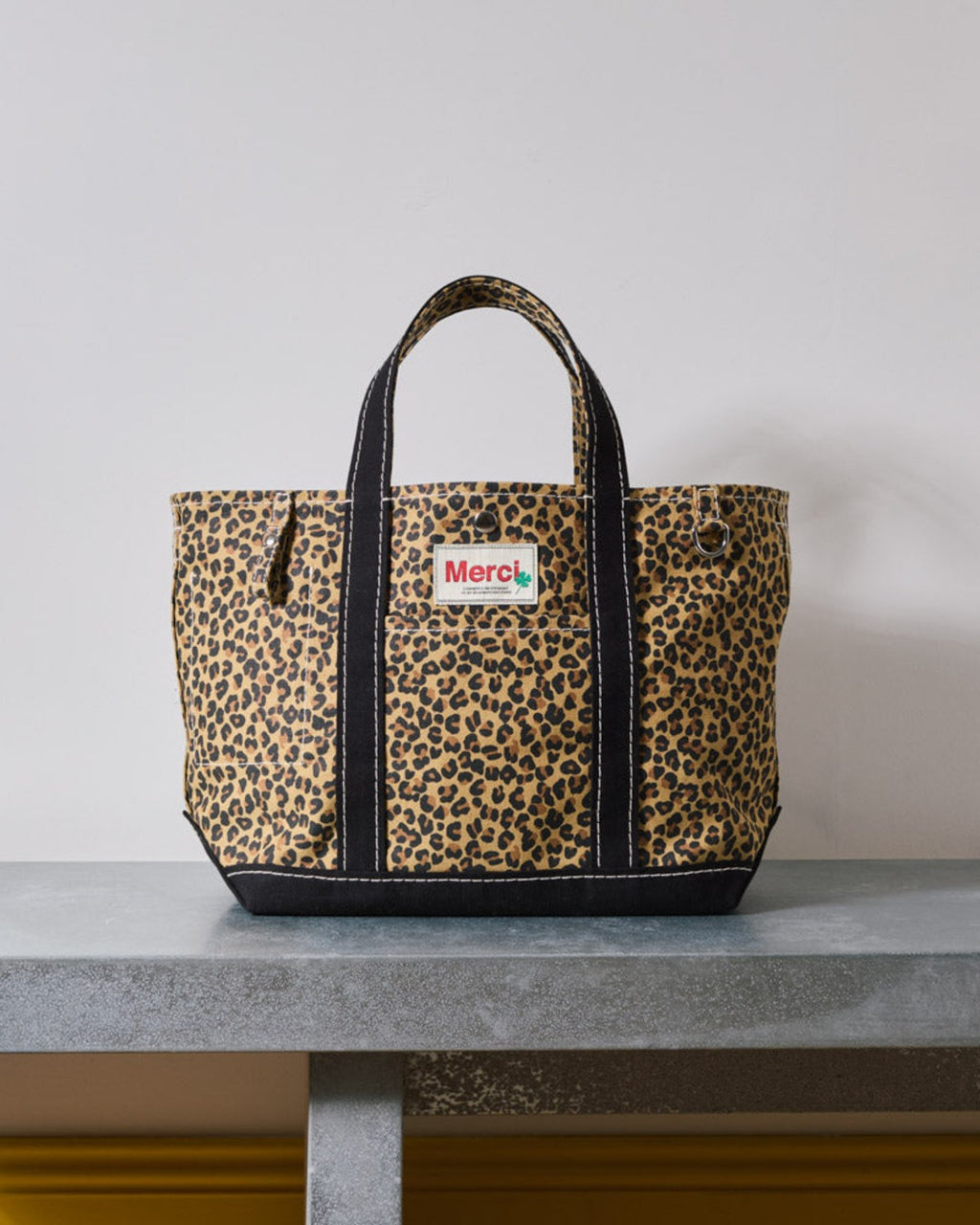 Merci - Candide shopping bag in canvas - Leopard & Black