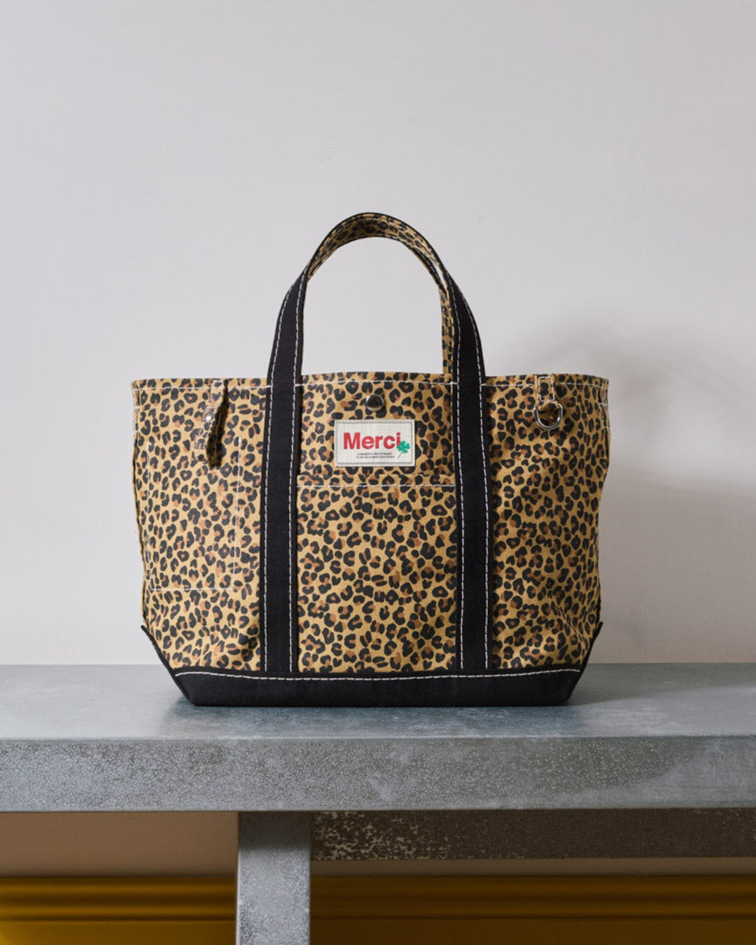Merci - Candide shopping bag in canvas - Leopard & Black