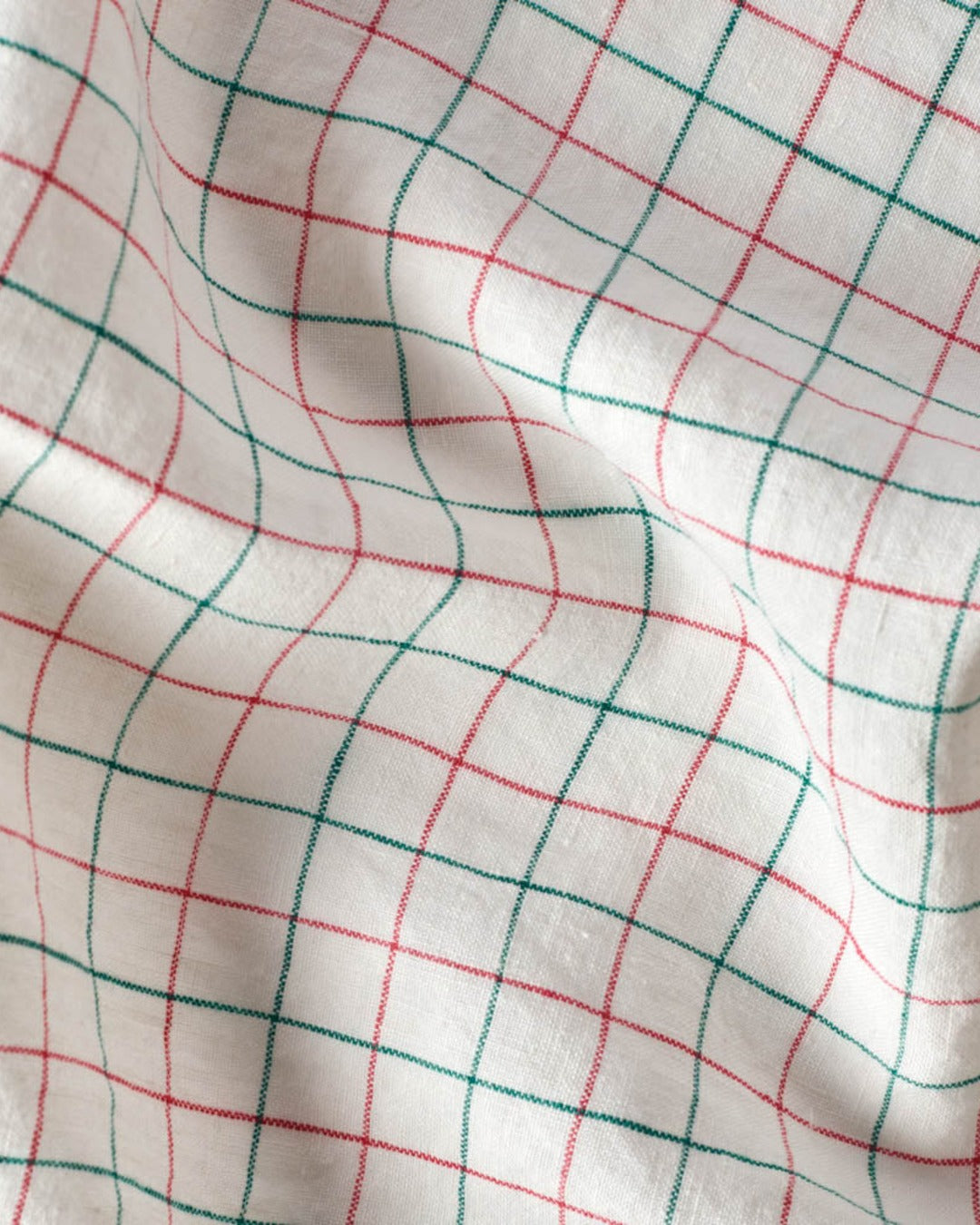 Merci - Washed linen apron Office - Pink & Green