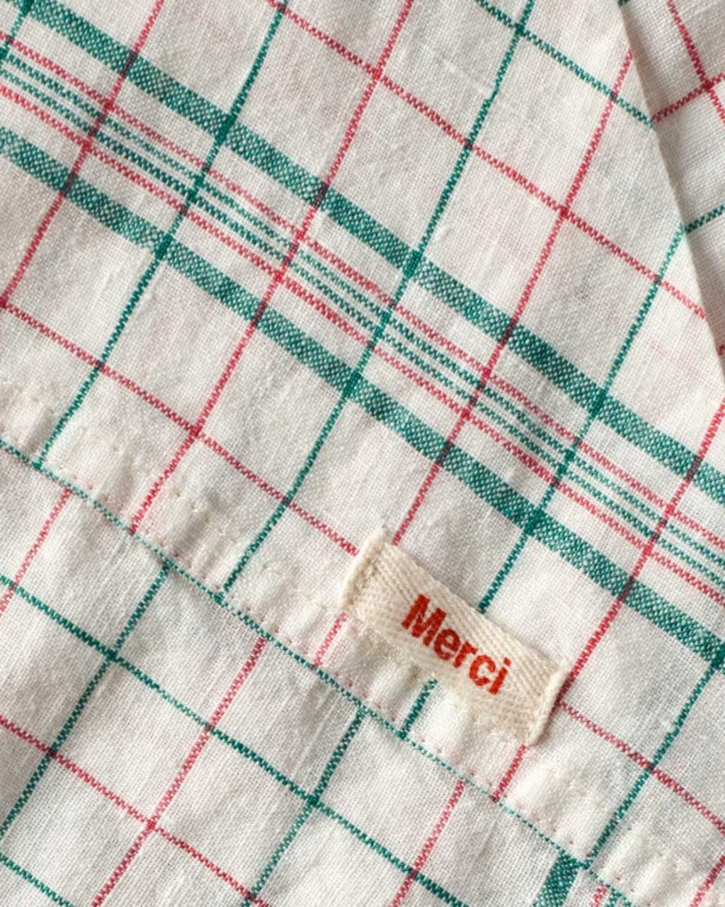 Merci - Serviette De Table En Lin Lavé Office - Rose & Vert