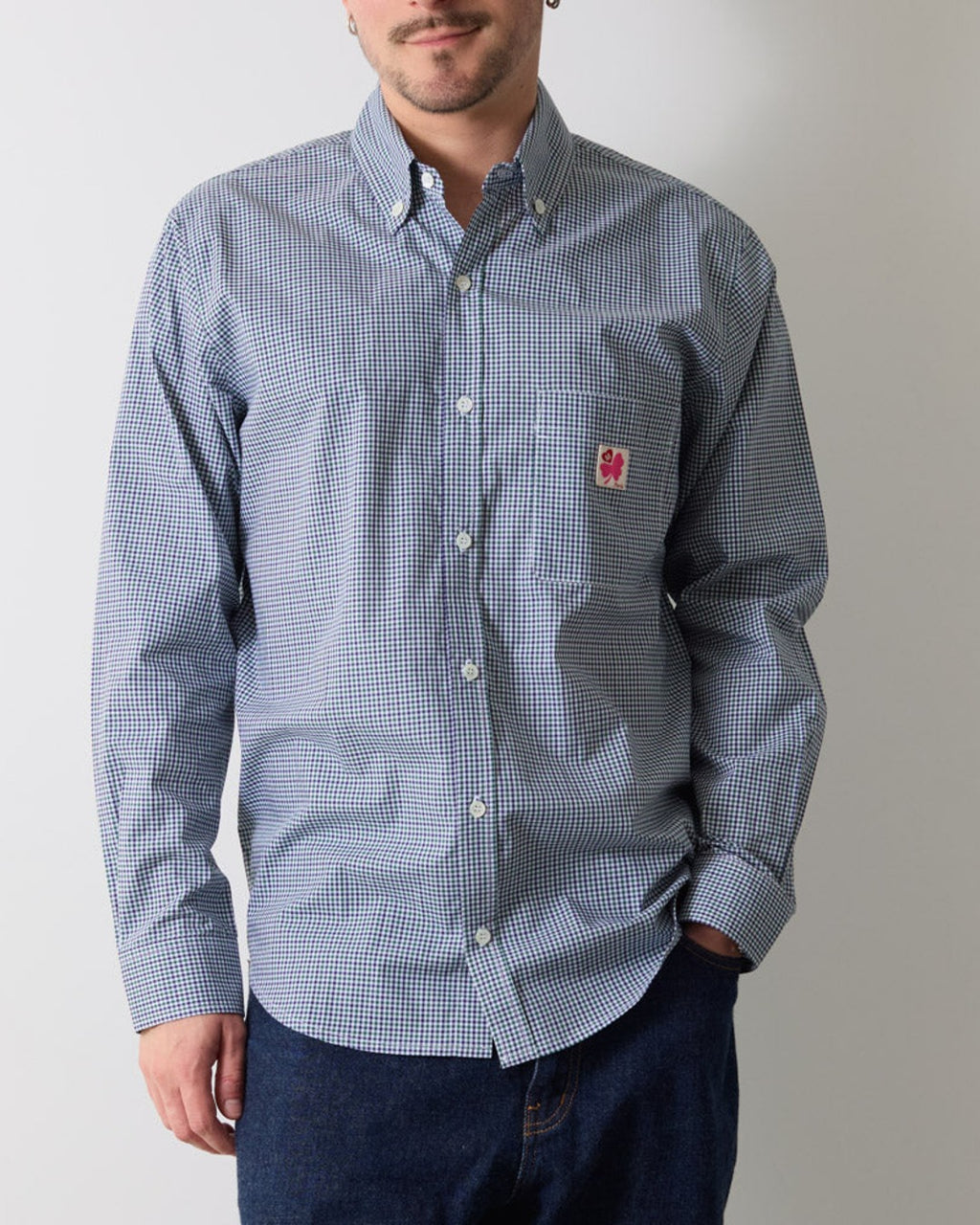 Merci - Chemise Sacha - Carreaux Vert & Bleu