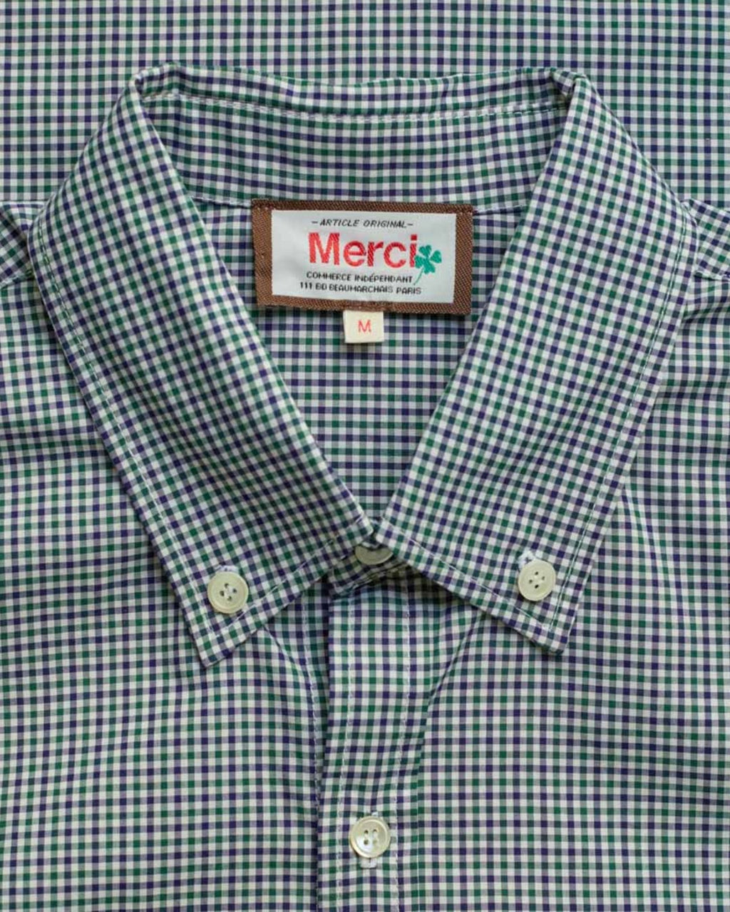 Merci - Chemise Sacha - Carreaux Vert & Bleu