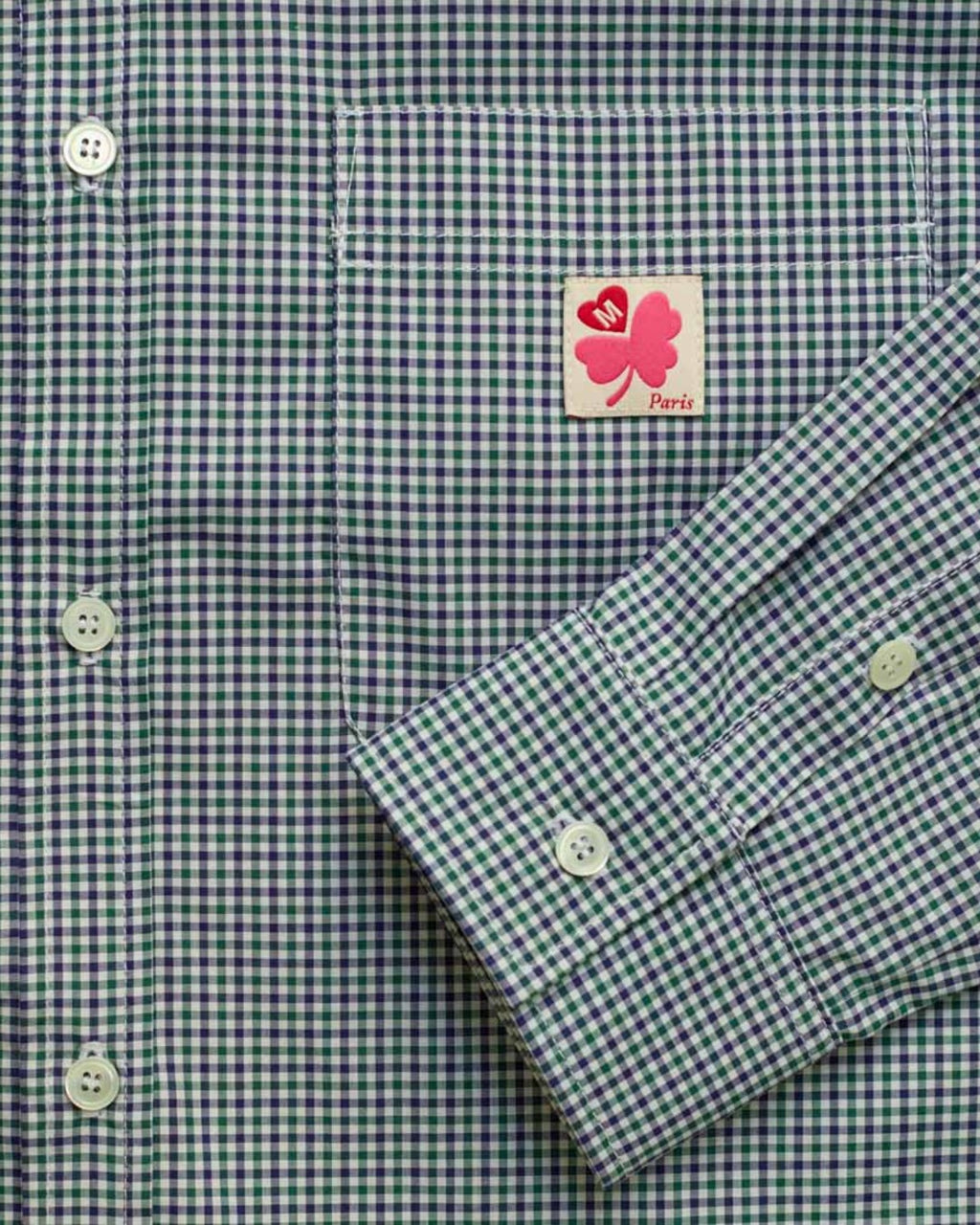 Merci - Chemise Sacha - Carreaux Vert & Bleu