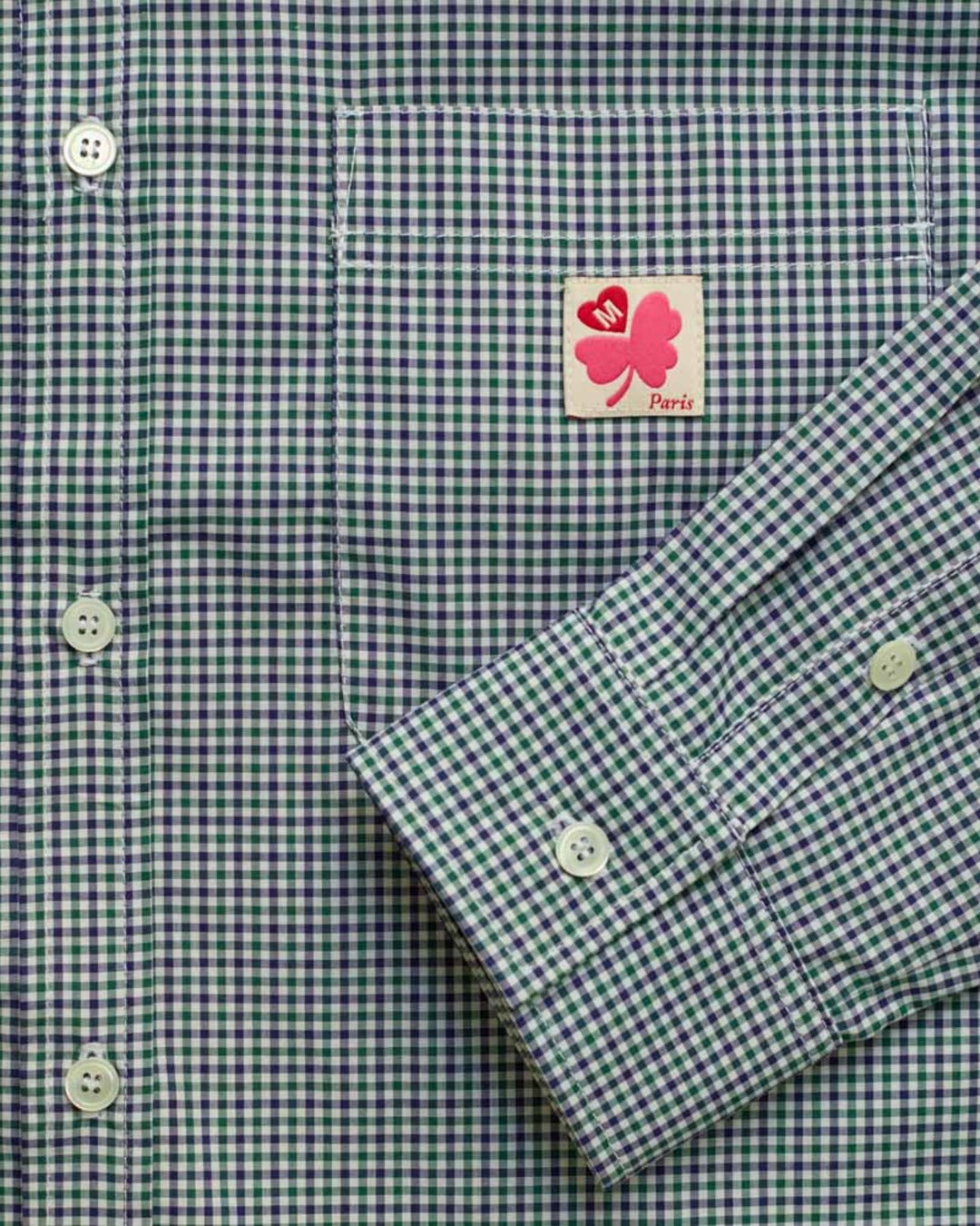 Merci - Chemise Sacha - Carreaux Vert & Bleu