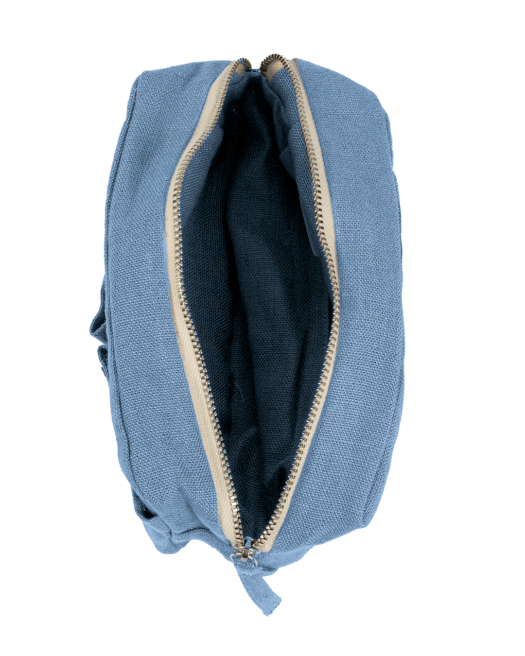 Merci - Trousse En Lin Lavé - Bleu Primaire