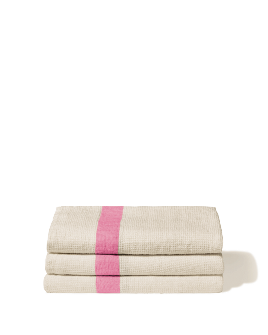 Merci - Linen bath towel - Honeycomb - Stripe Garance Pink