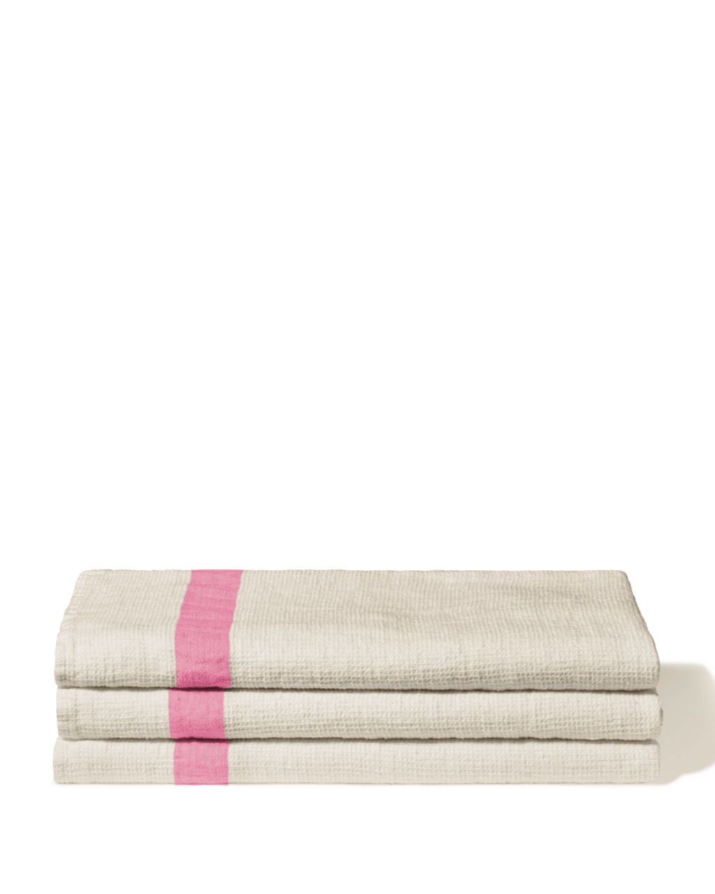 Merci - Linen bath towel - Honeycomb - Stripe Garance Pink