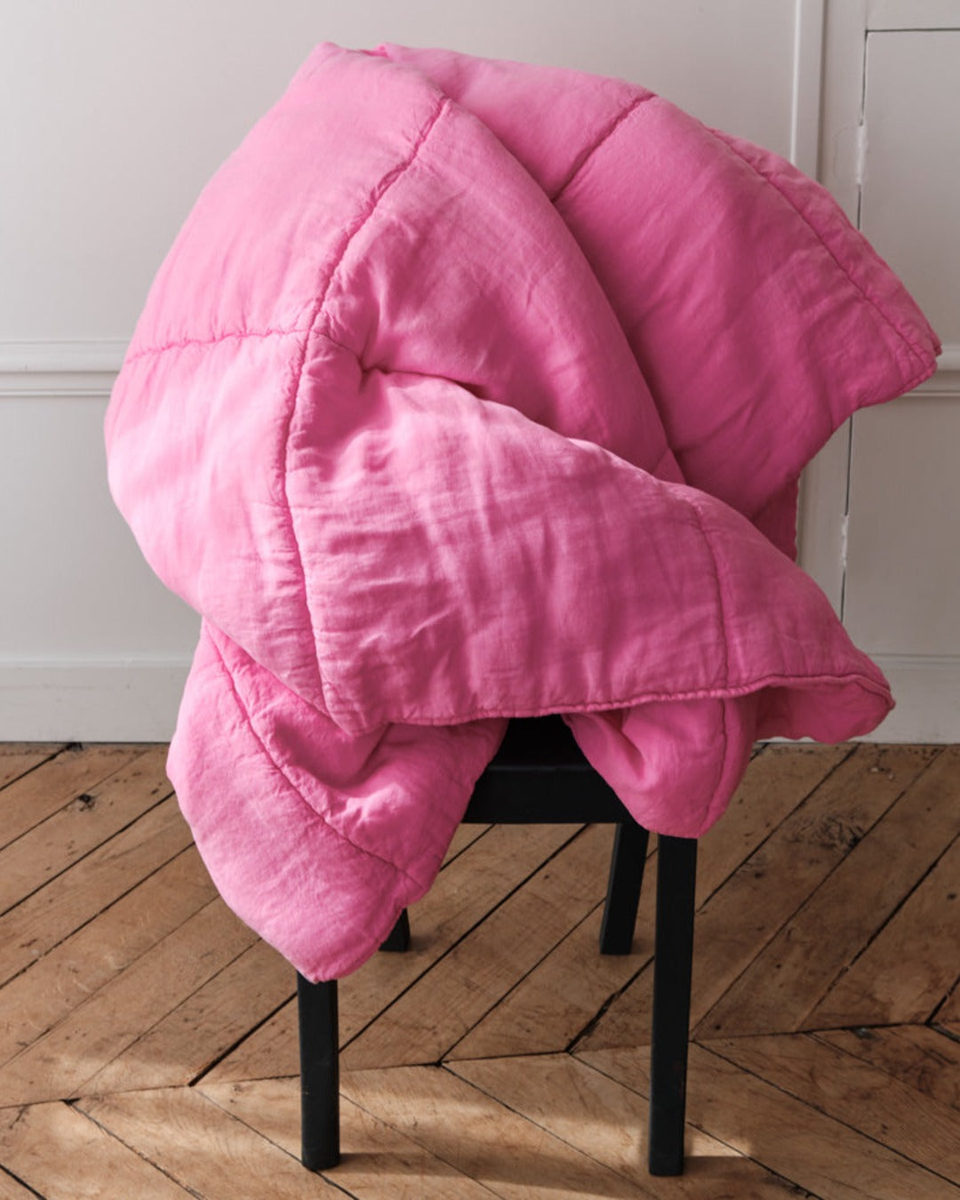 Merci - Pure washed linen quilt - Garance Pink