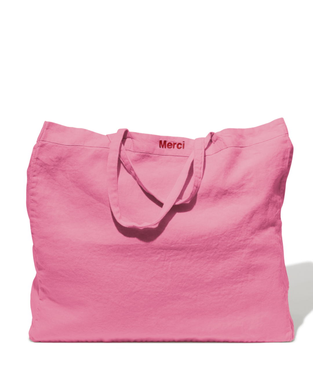Merci - Washed linen Merci shopping bag - Garance Pink