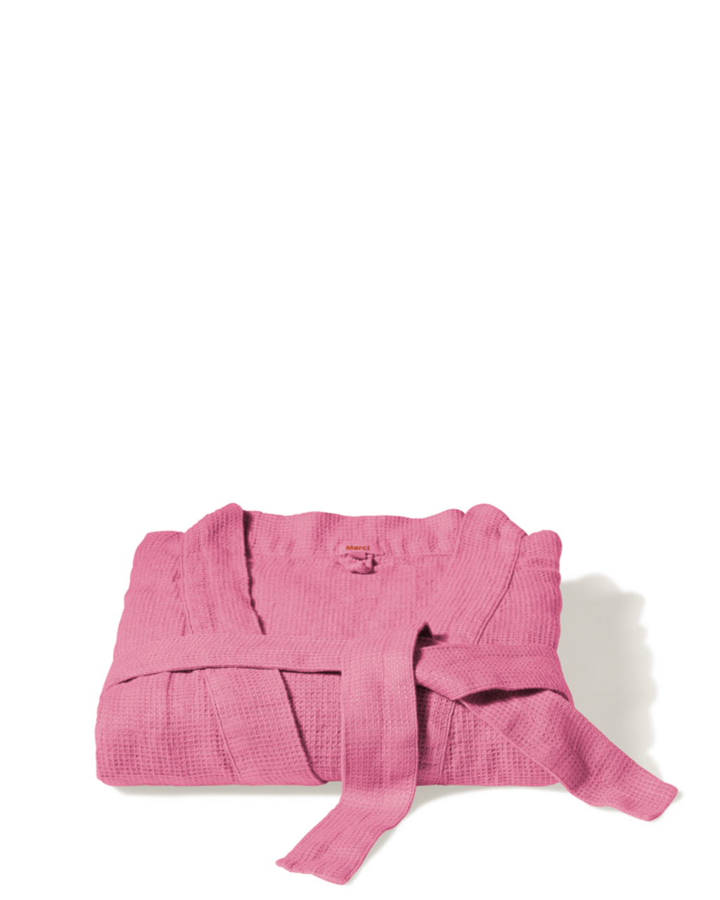 Merci - Peignoir En Lin Nid D'Abeille - Rose Garance