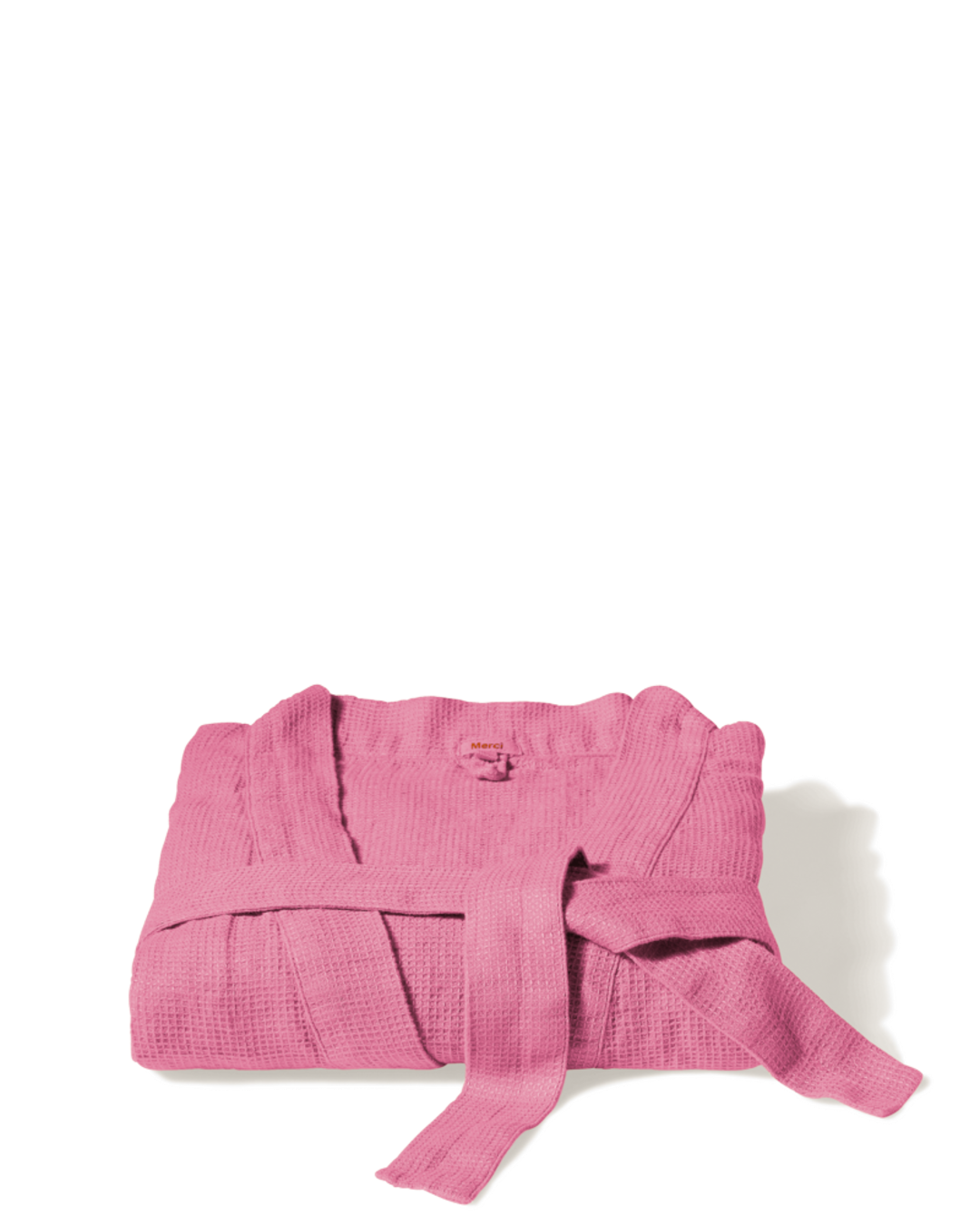 Merci - Peignoir En Lin Nid D'Abeille - Rose Garance
