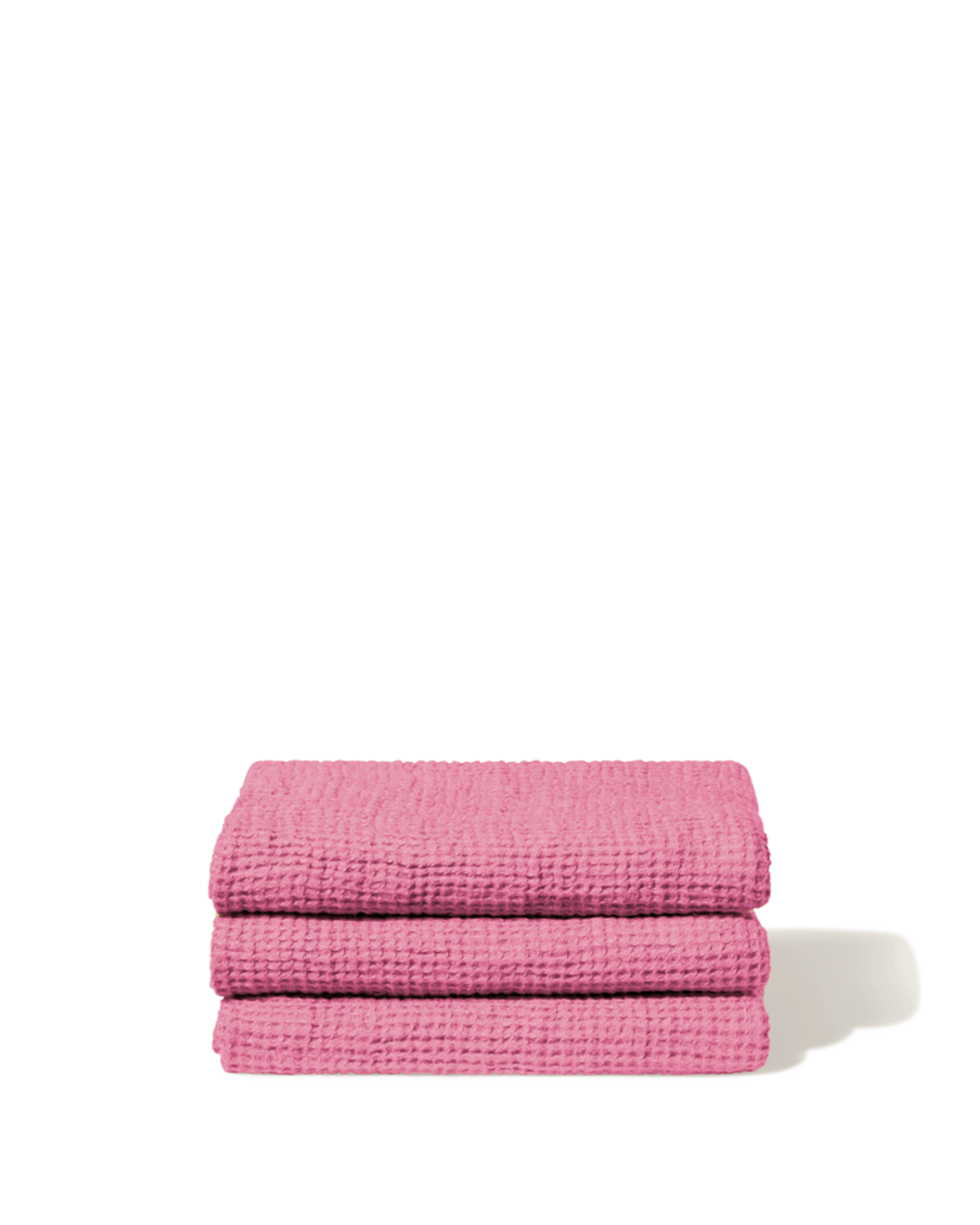 Merci - Serviette De Bain En Lin Waffle - Rose Garance