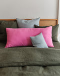 Merci - Rectangular cushion in washed linen - Garance Pink