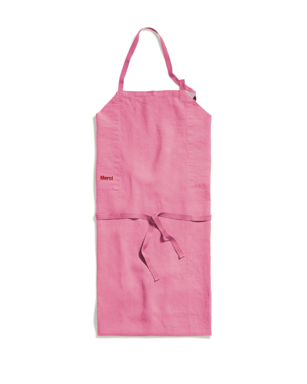 Merci - Tablier En Lin Lavé - Rose Garance