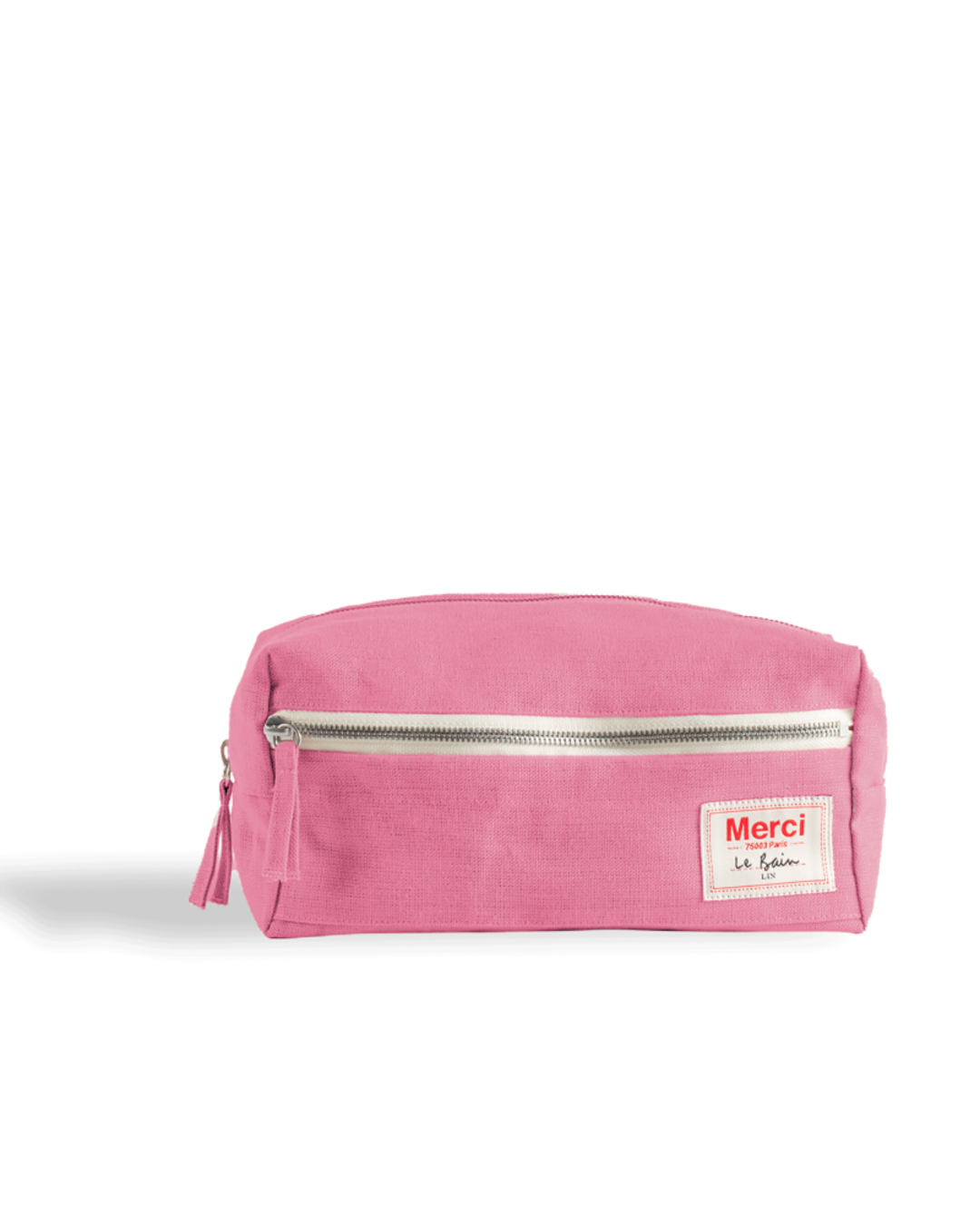 Merci - Trousse De Toilette En Lin Lavé - Rose Garance