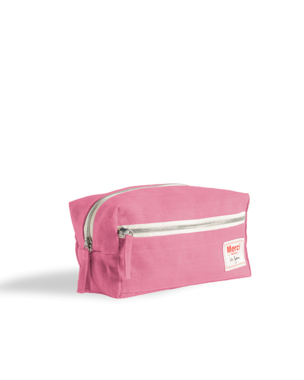 Merci - Trousse De Toilette En Lin Lavé - Rose Garance
