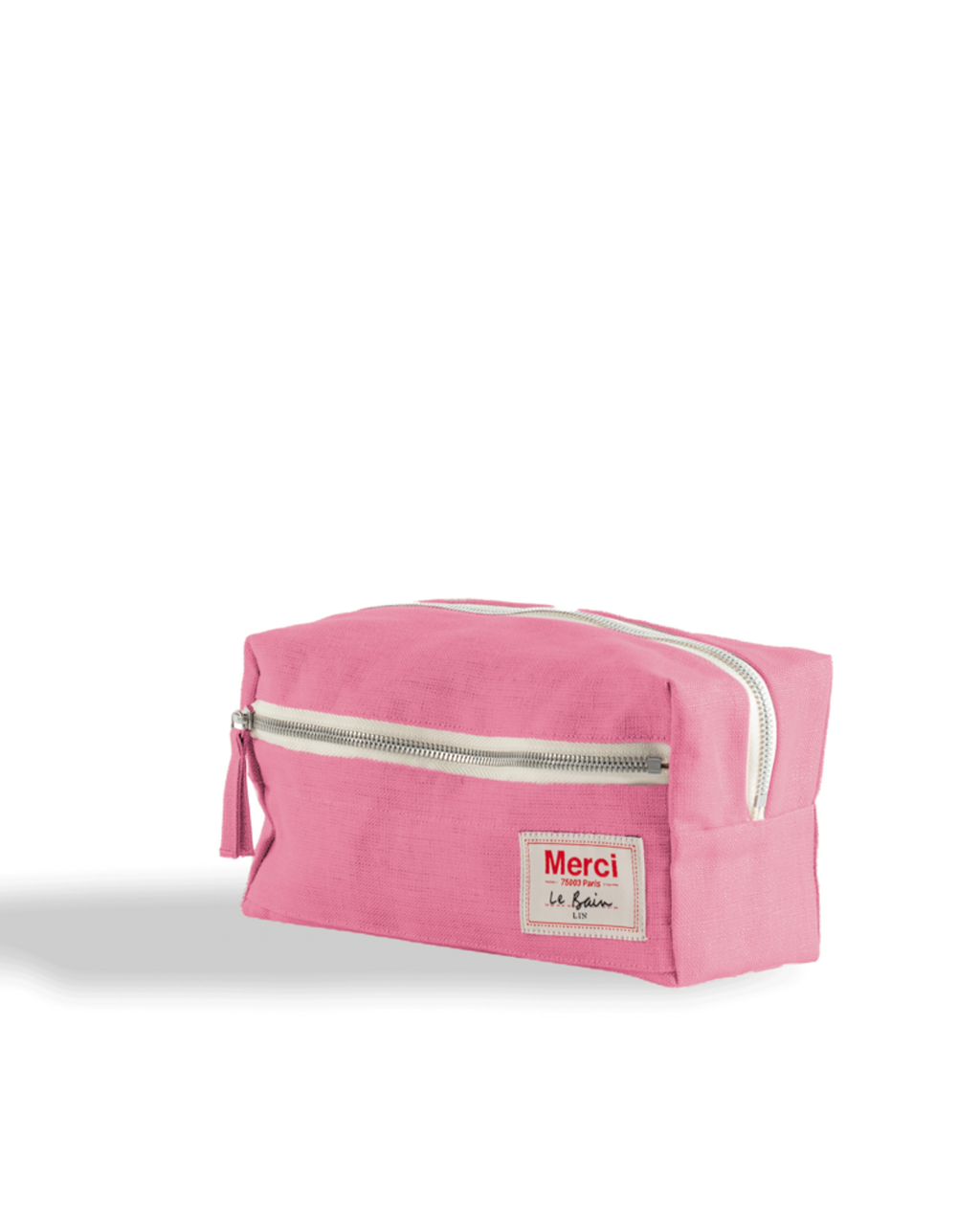 Merci - Trousse De Toilette En Lin Lavé - Rose Garance