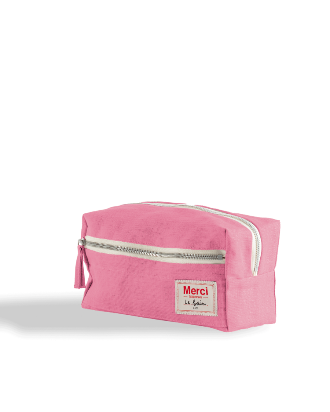 Merci - Trousse De Toilette En Lin Lavé - Rose Garance