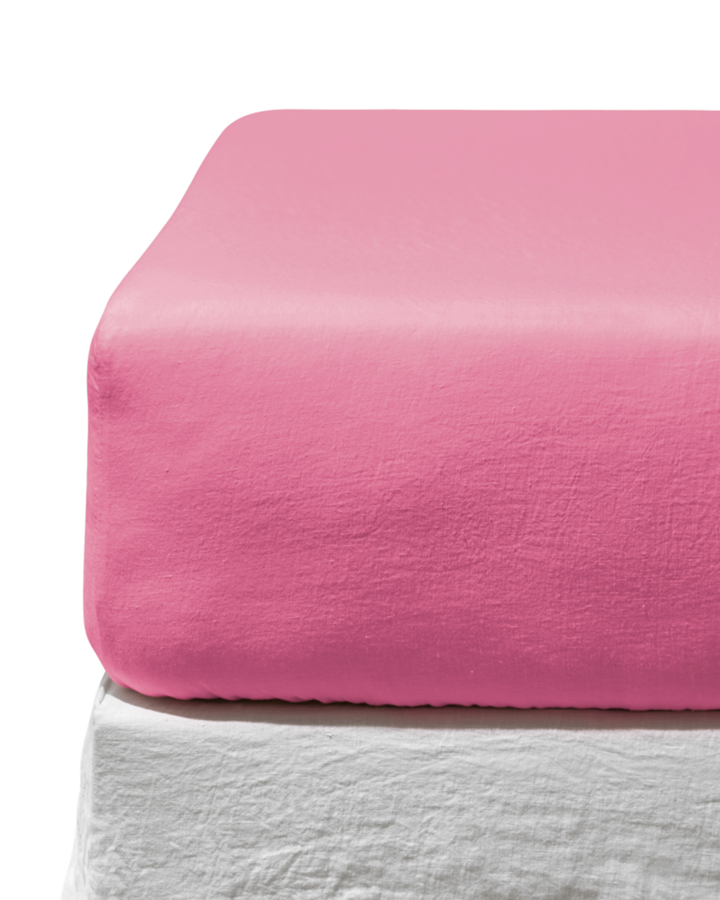 Merci - Drap-Housse En Lin Lavé - Rose Garance
