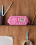 Merci - Washed linen pencil case - Garance Pink