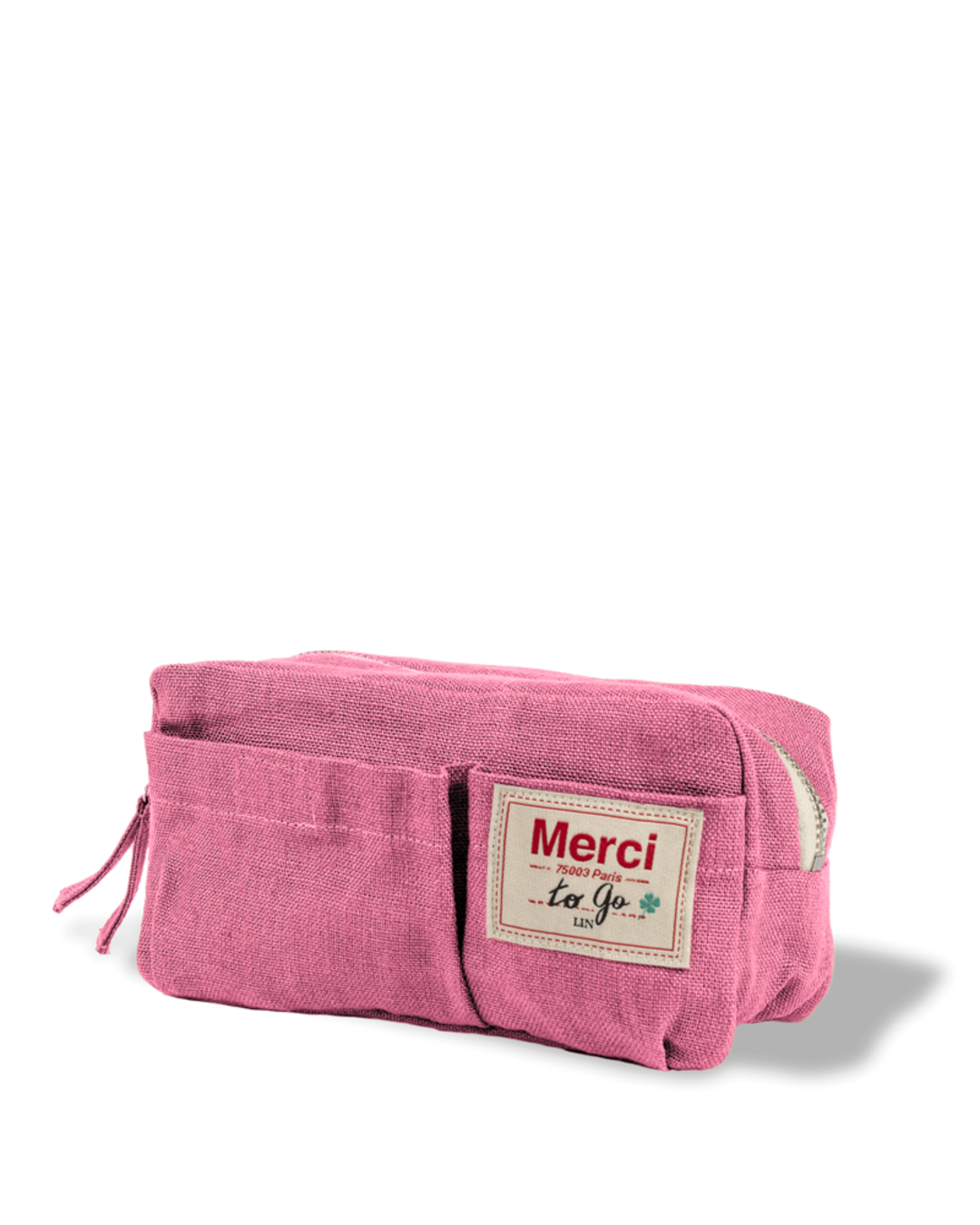 Merci - Washed linen pencil case - Garance Pink