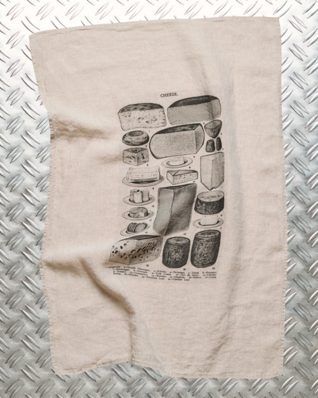Serie Limitee Louise - Washed linen tea towel - Cheese