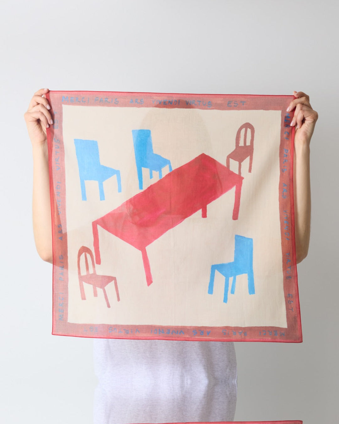 Merci - Ars Vivendi Virtus Est Bandana - Red, Blue & Beige