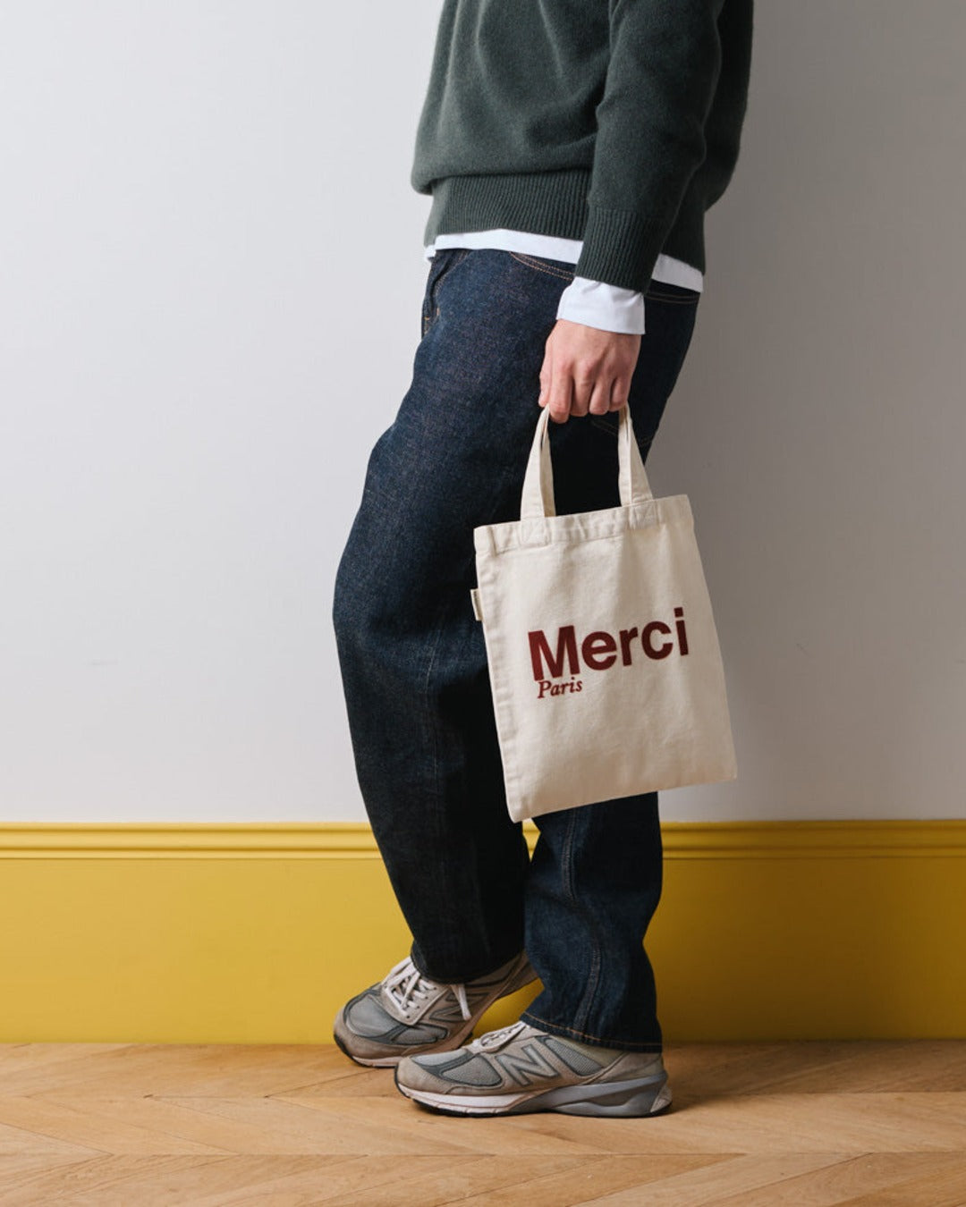 Merci - Cotton Tote Bag - Cream & Wine