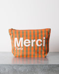 Merci - Cotton pouch - Orange, Green & Cream