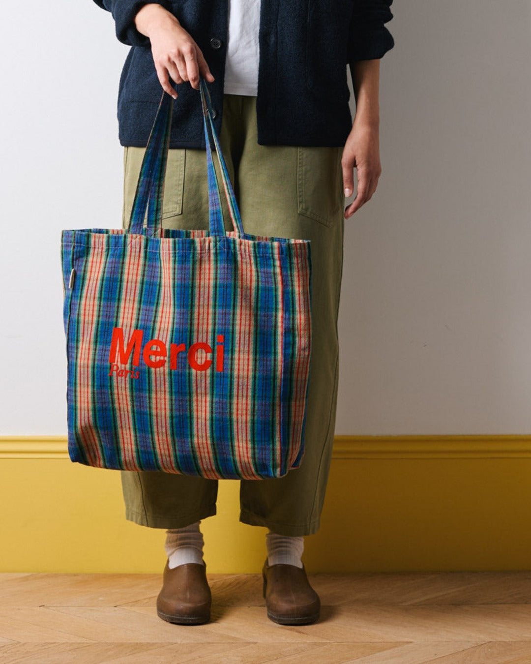 Merci - Cotton Tote Bag - Purple, Orange & Red