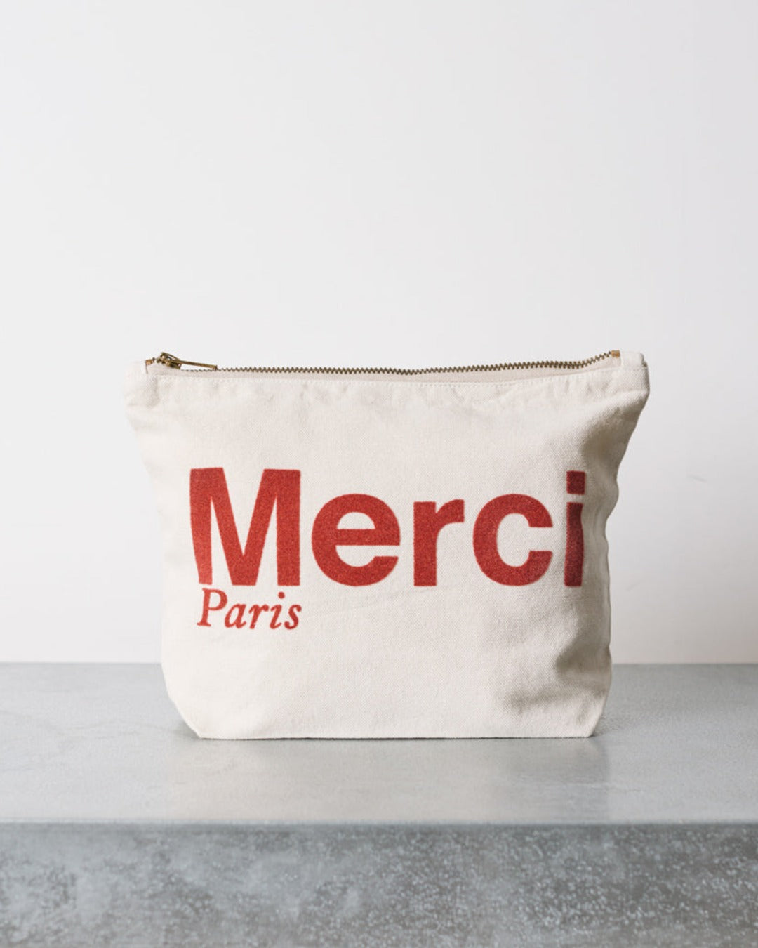 Merci - Cotton pouch - Cream & Wine
