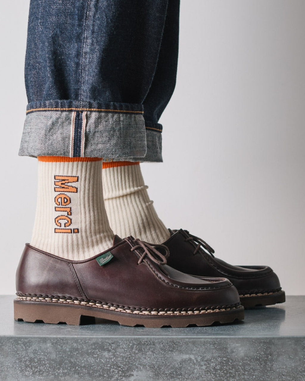 Merci - Chaussettes Scrappy - Blanc & Orange