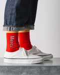 Merci - Chaussettes Scrappy - Rouge & Jaune