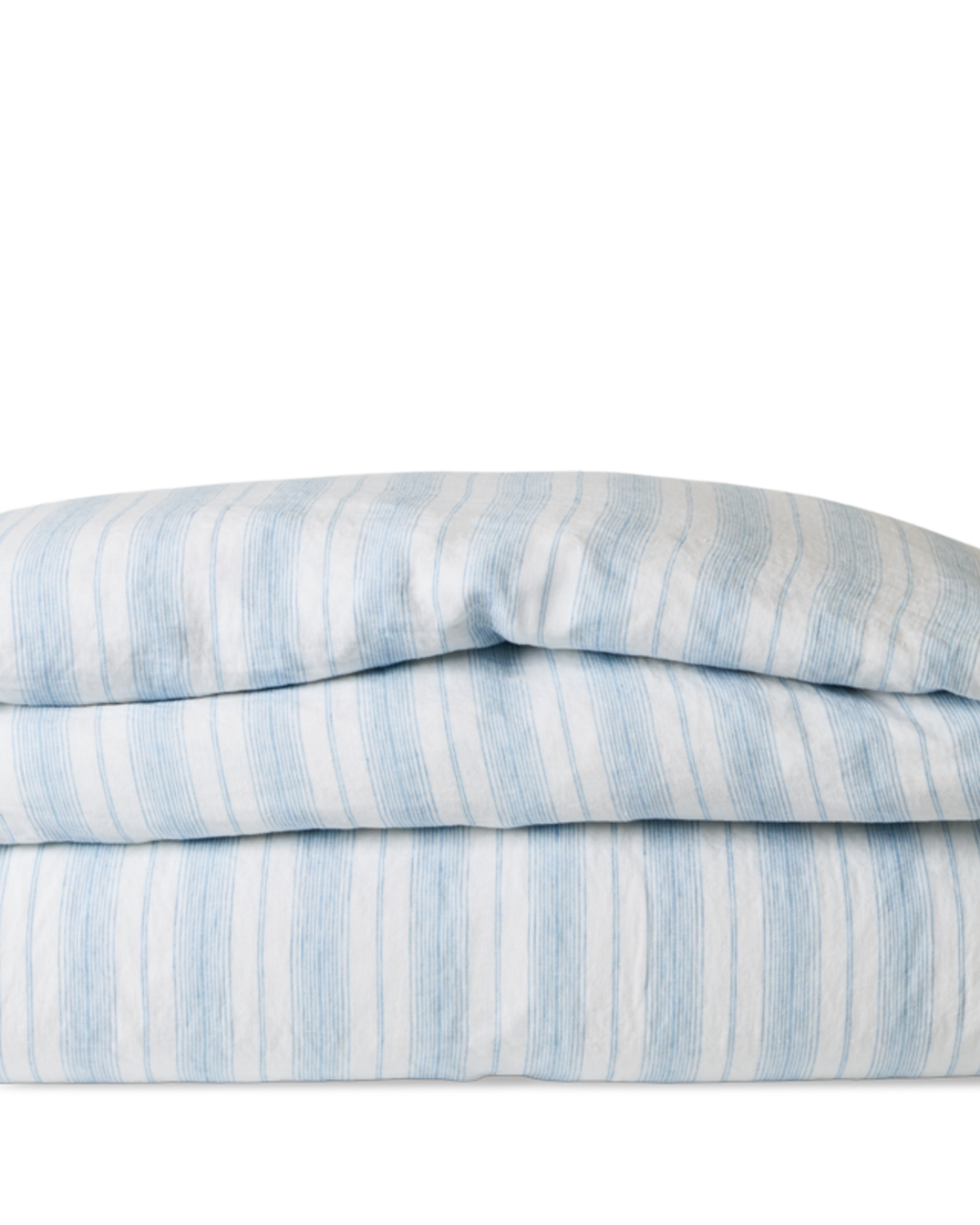 Merci - Housse De Couette En Lin Lavé - Rayures Toile Bleu Primaire