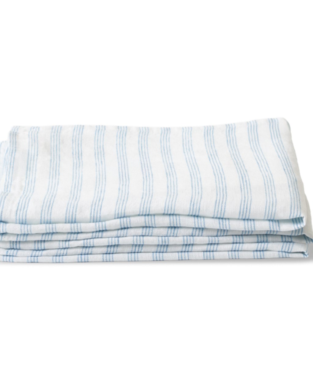 Merci - Serviette De Table En Lin Lavé - Rayures Pinceau Bleu Primaire