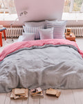 Merci - Washed linen duvet cover - Primary Blue Paintbrush Stripes