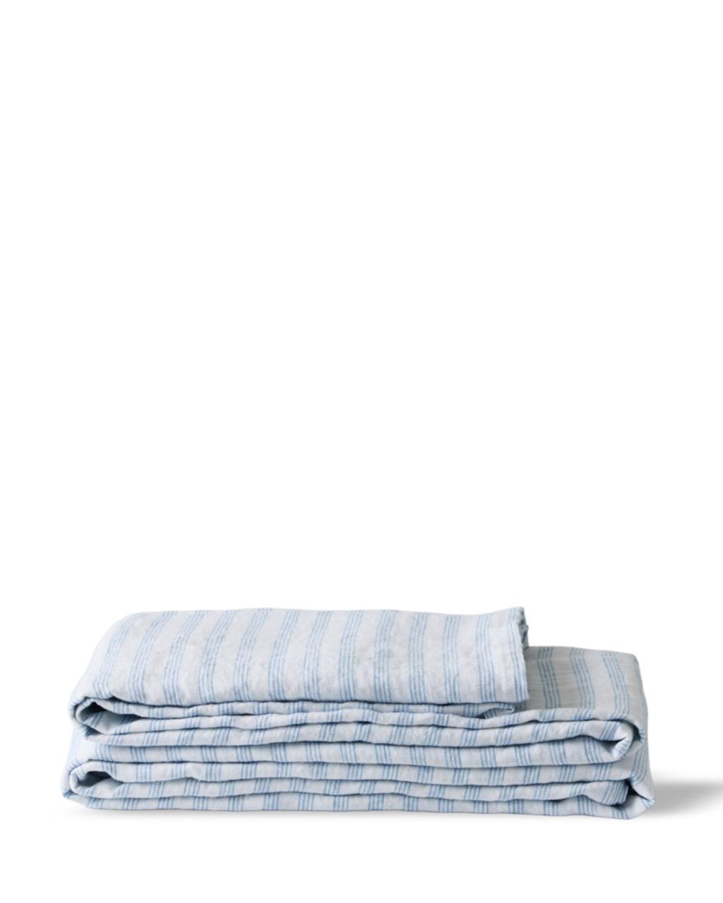 Merci - Washed linen fitted sheet - Primary Blue Paintbrush Stripes