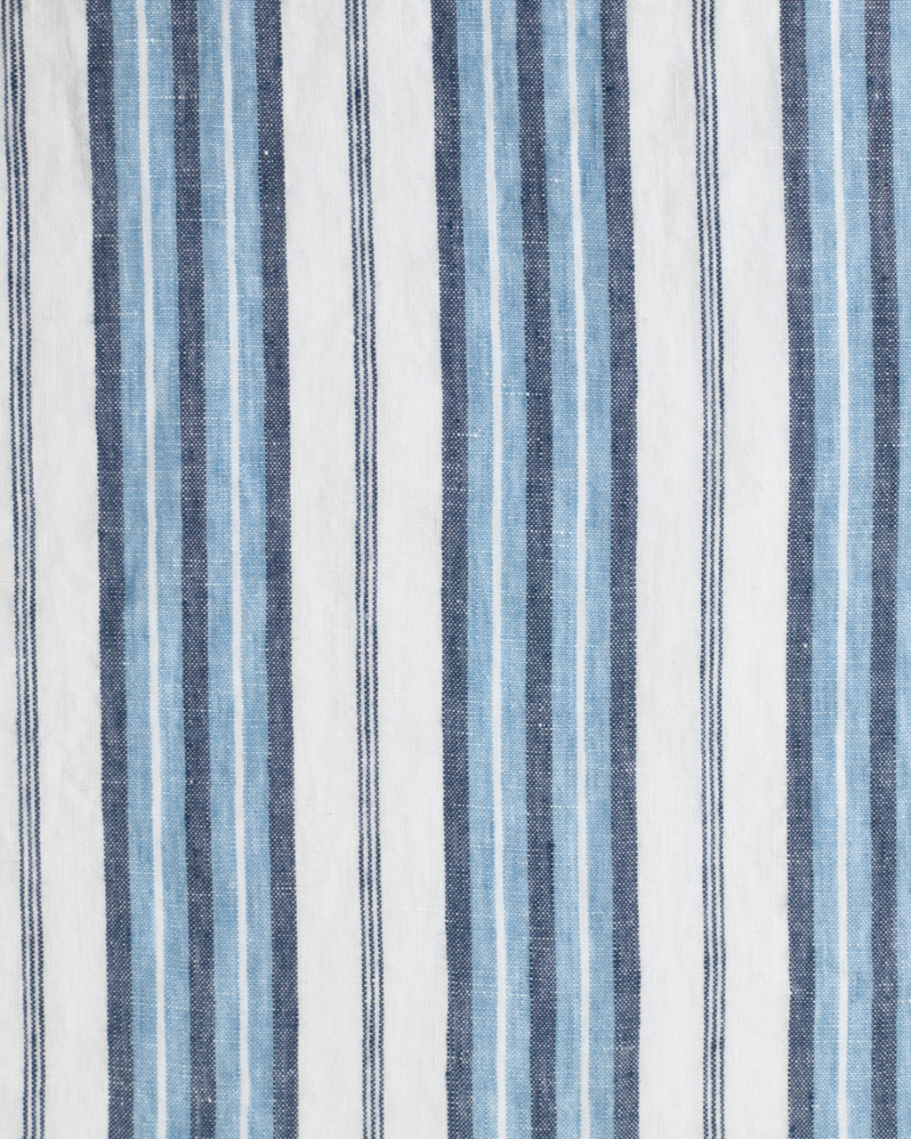 Merci - Nappe En Lin Lavé - Rayures Palette Bleu Primaire