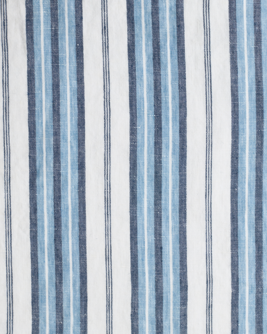 Merci - Nappe En Lin Lavé - Rayures Palette Bleu Primaire