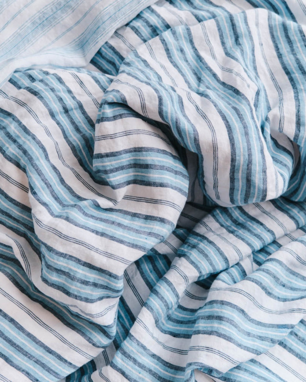 Merci - Washed linen duvet cover - Primary Blue Palette Stripes