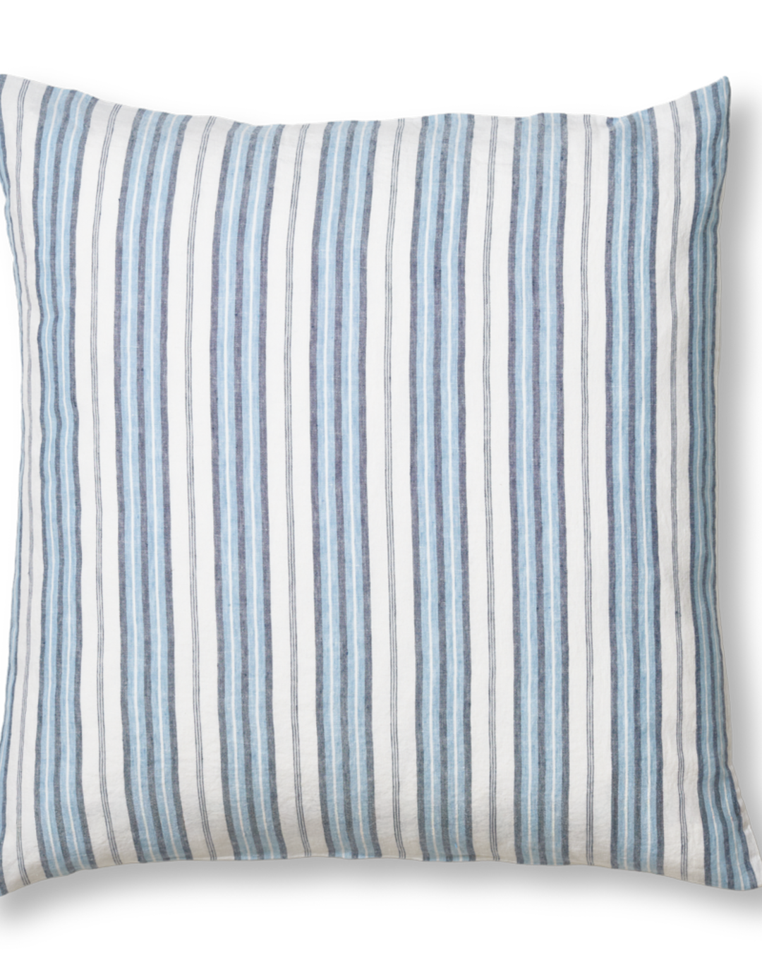 Merci - Washed linen pillowcase - Primary Blue Palette Stripes