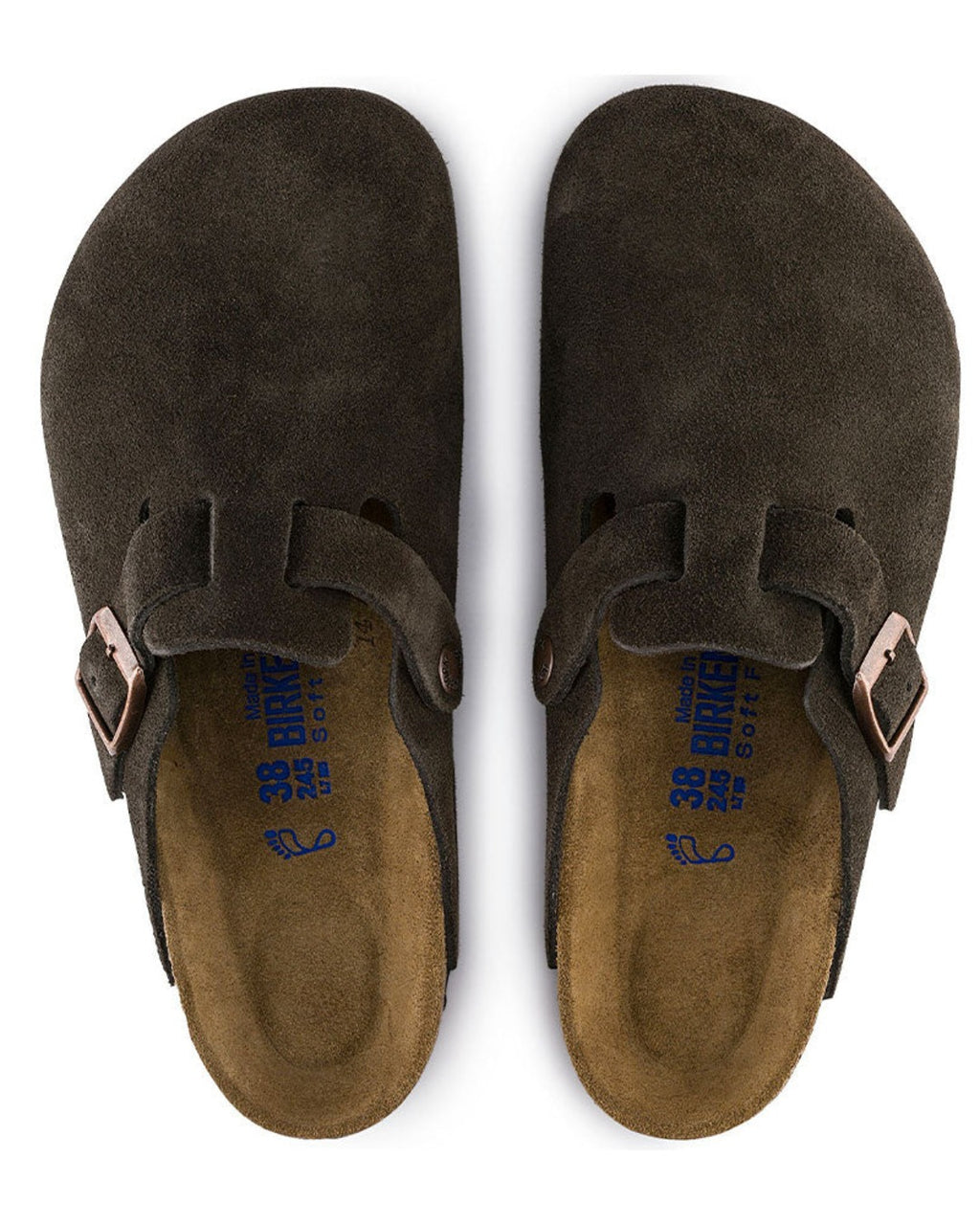 Birkenstock - Sabots Boston Suede Lit De Pied Souple - Mocha