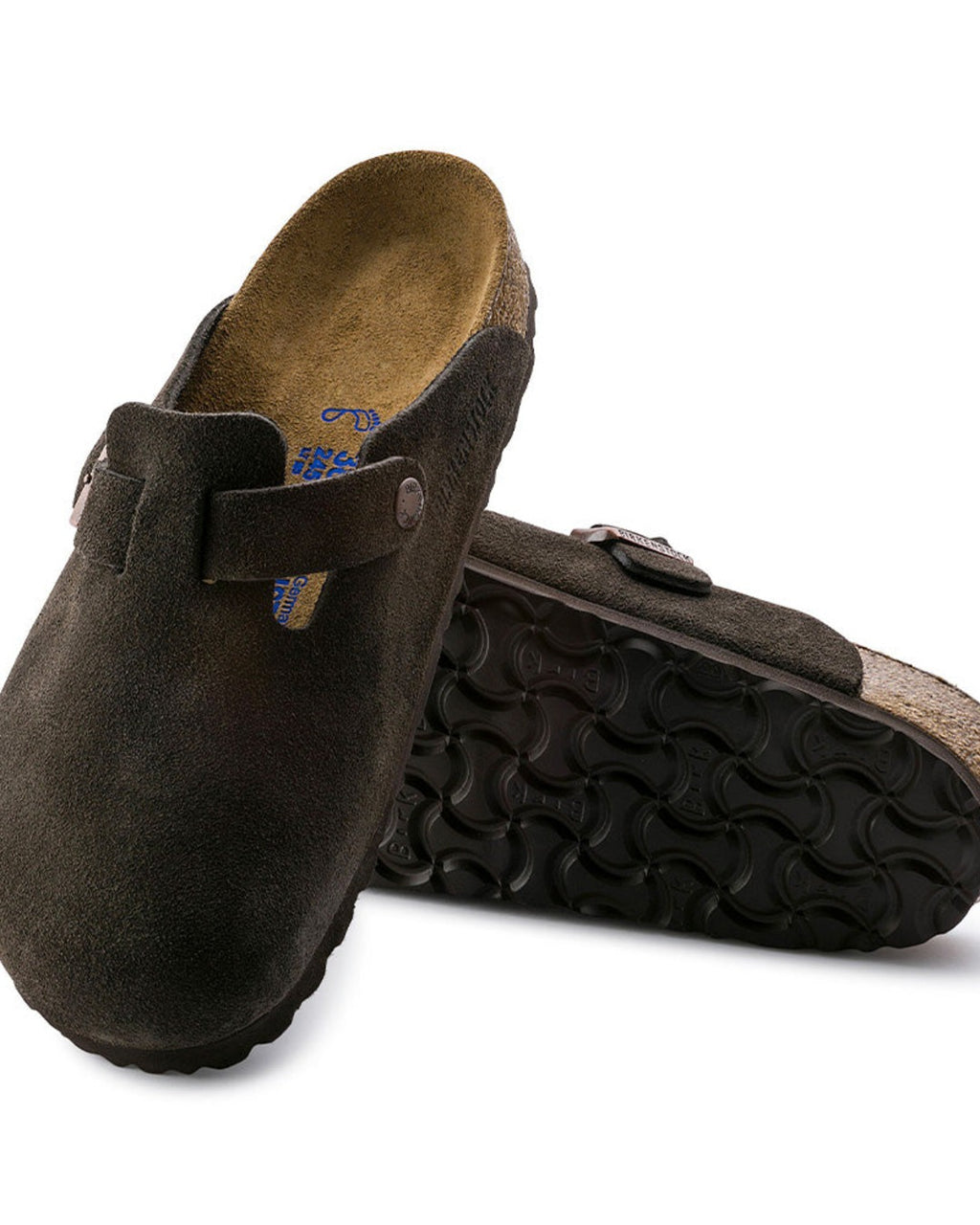 Birkenstock - Sabots Boston Suede Lit De Pied Souple - Mocha