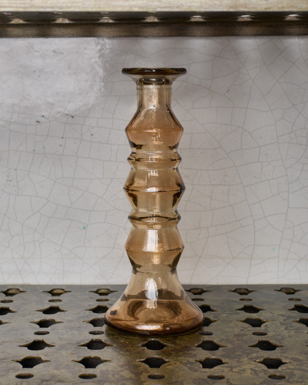 Vidrios San Miguel - Recycled glass candlestick - Mon - Brown