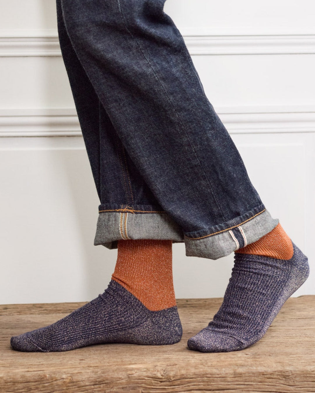 Merci - Ludo Socks - Orange & Navy