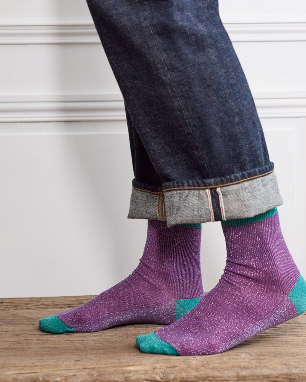 Merci - Chaussettes Lulu - Violet & Turquoise