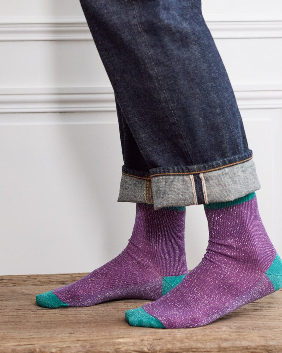 Merci - Lulu Socks - Purple & Turquoise