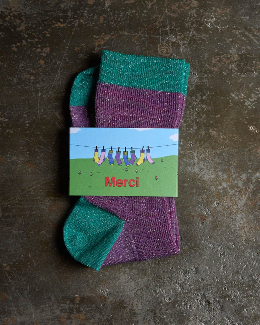 Merci - Chaussettes Lulu - Violet & Turquoise