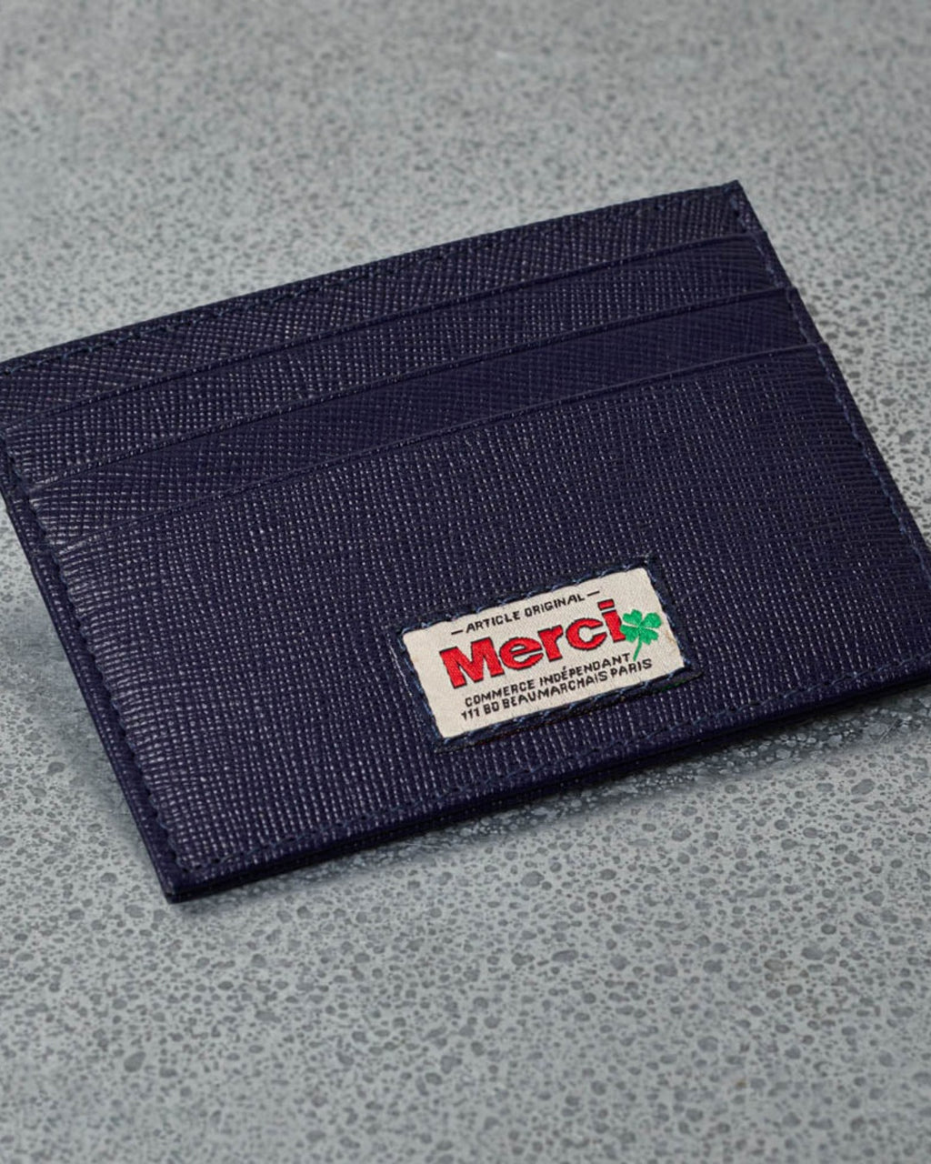 Merci - Porte Carte Plat - Marine
