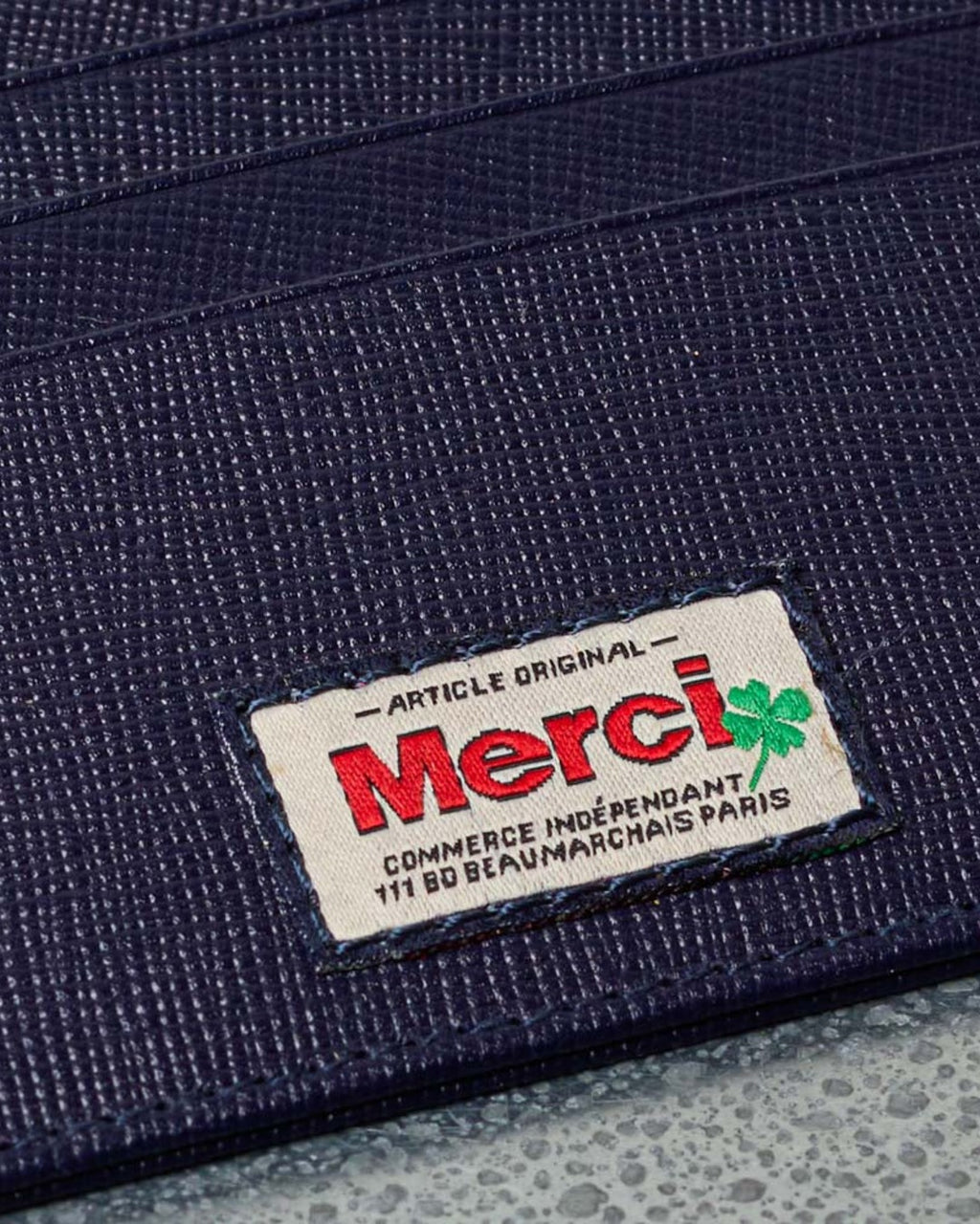 Merci - Porte Carte Plat - Marine